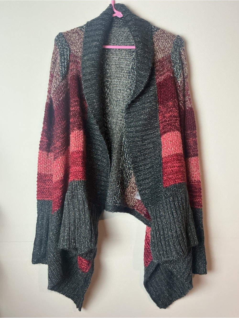 a.n.a Women’s Ombré Draped Open Front Cardigan Sweater Size M Whimsigoth Chunky
